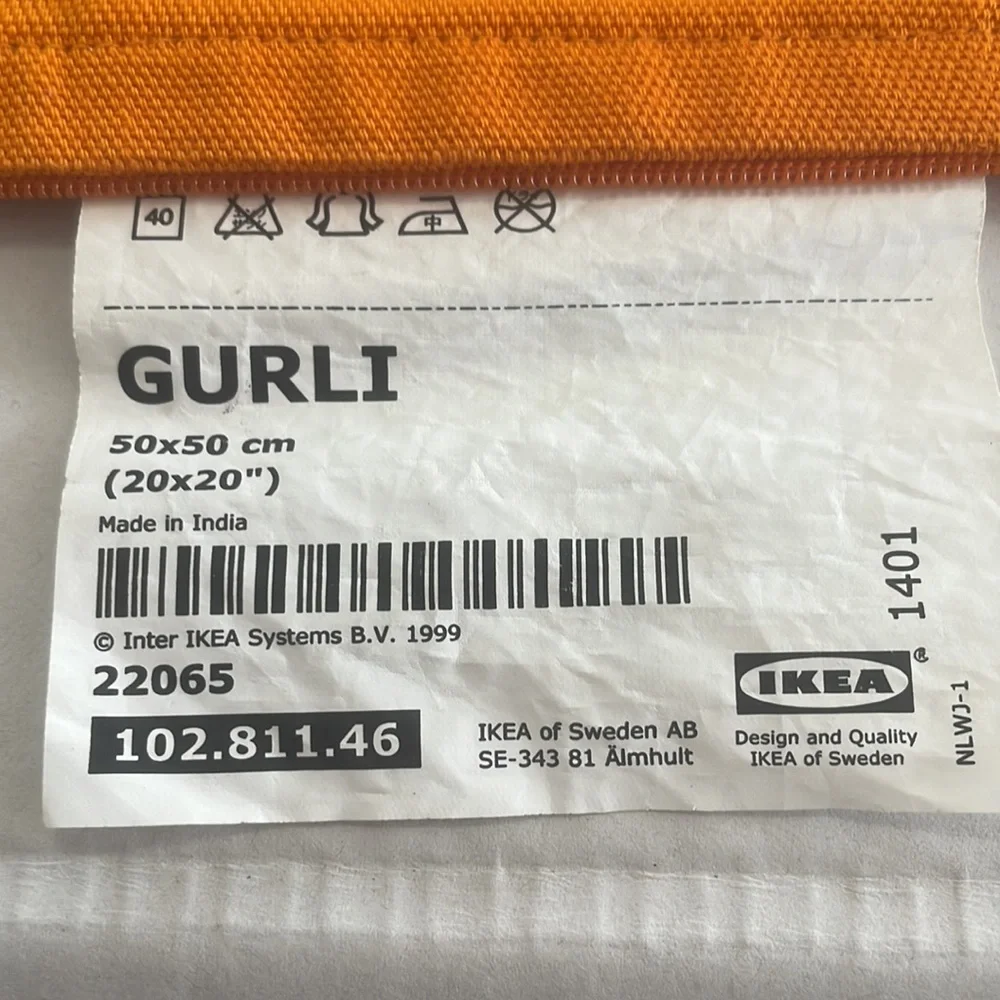Ikea Pillow Sham Orange 50x50cm. New.